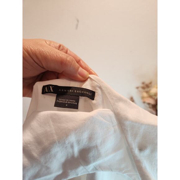 Armani Exchange Women’s White Linen Blend Tank dress , Size 4 with pockets - Picture 6 of 6